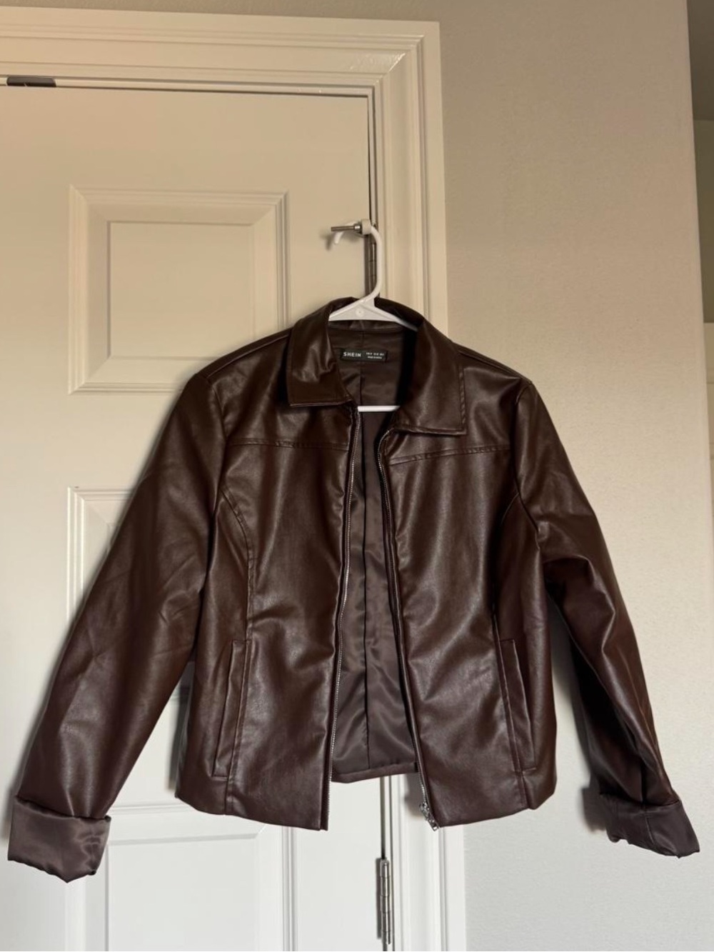 Lightweight brown leather jacket